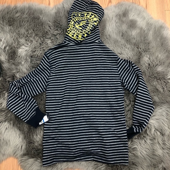 Tommy Hilfiger Boys Striped Hoodie | Pullover Sweater | Size XL - Picture 2 of 2